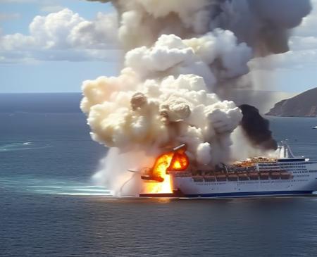 00002-622771353-explosion artstyle, A cruise ship off the coast of Australia.png